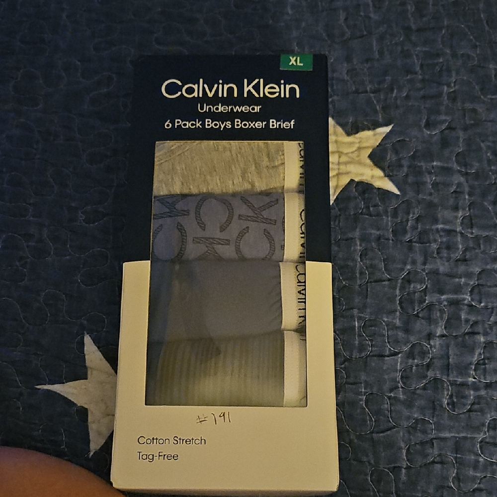 Calvin Klein Boys 6-Pack Boxer Briefs - Gray, Blue, Tan